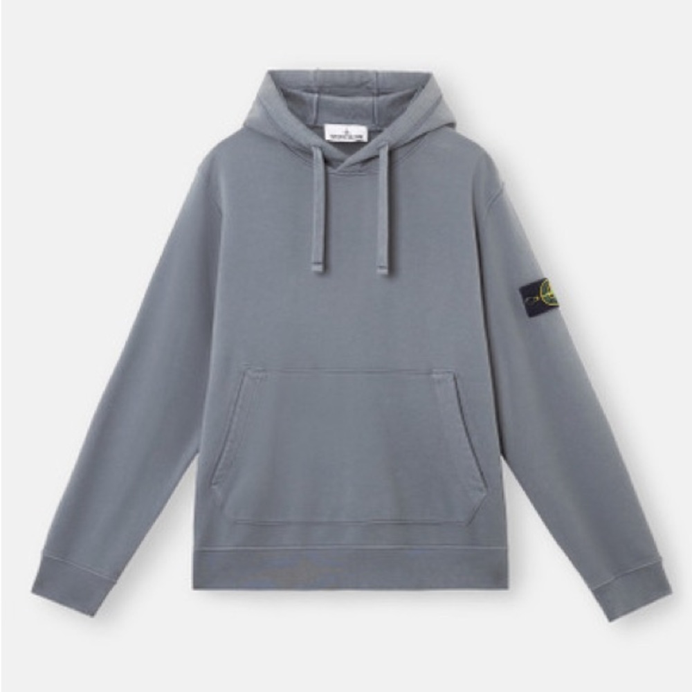 Stone island organic cotton fleece hoodie